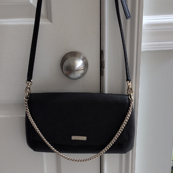 kate spade Handbags - Kate Spade Black Saffiano Leather Crossbody Bag EUC